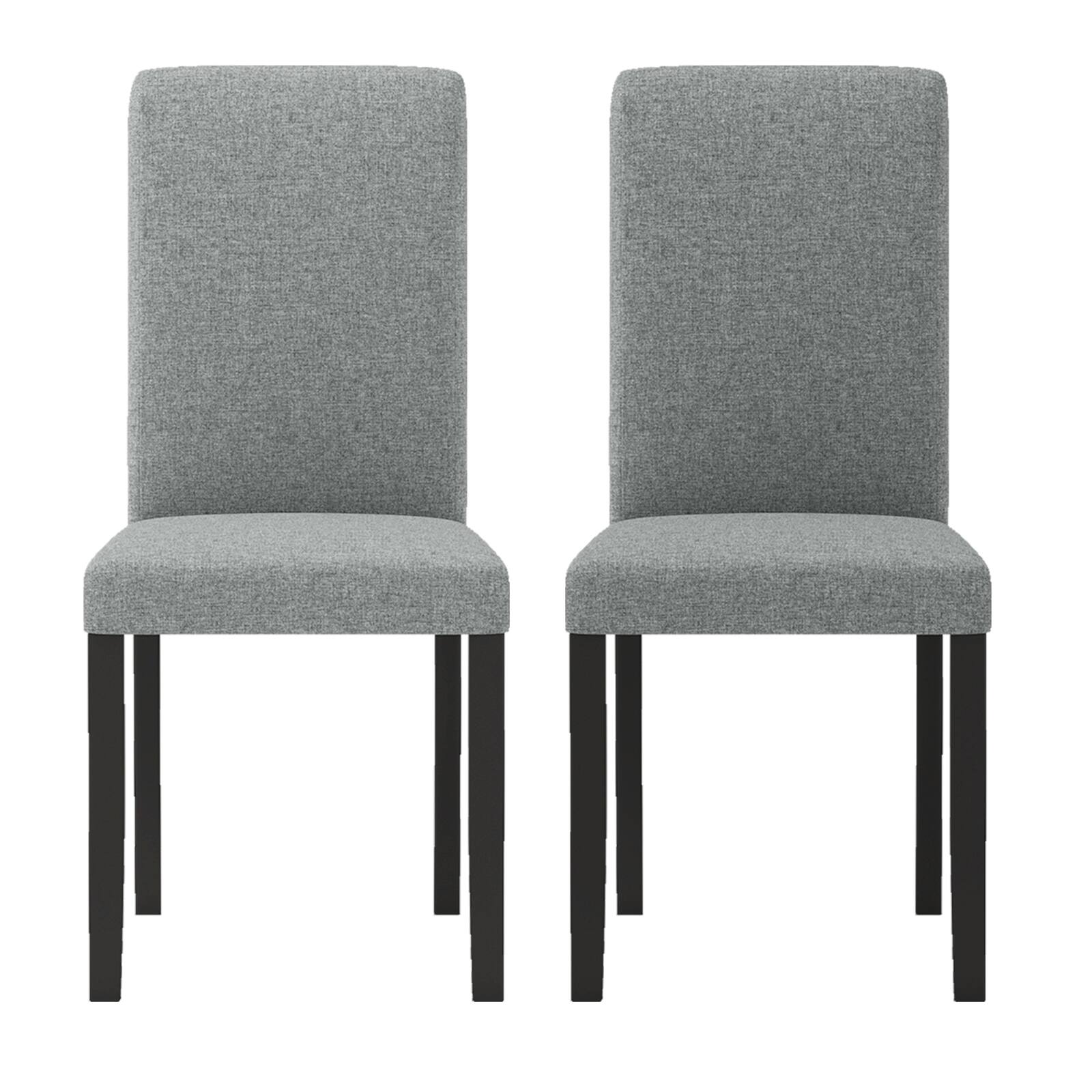 Alt View 9. Gymax - Gymax Dining Chair Set of 2 Mid-Century Modern Fabric Upholstered Parson Chairs - Gray.