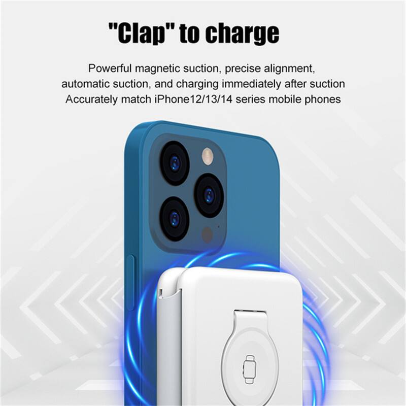 "Clap" to charge

Powerful magnetic suction, precise alignment, automatic suction, and charging immediately after suction. Accurately match iPhone 12/13/14 series mobile phones.