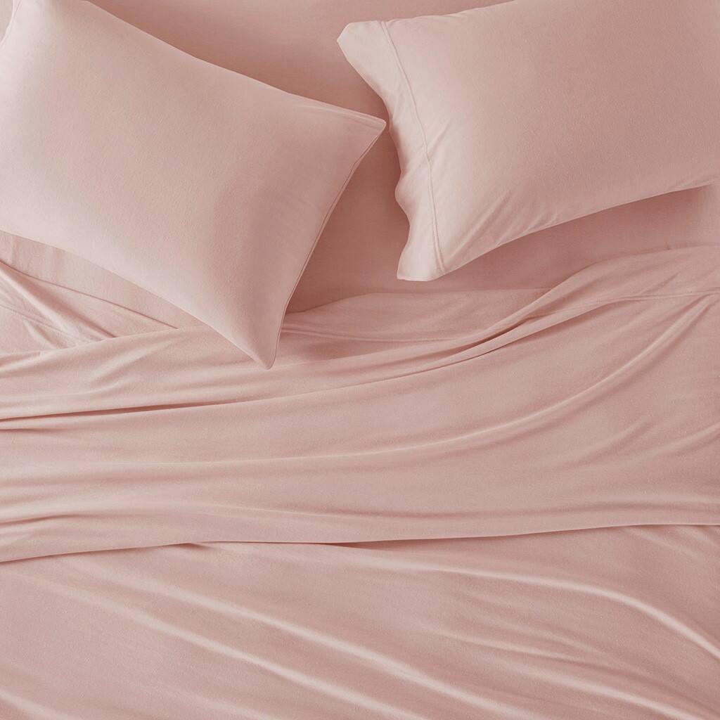 Alt View 2. Gracie Mills - Gracie Mills Atlas All-Season Cotton Blend Jersey Knit Sheet Set - Blush.
