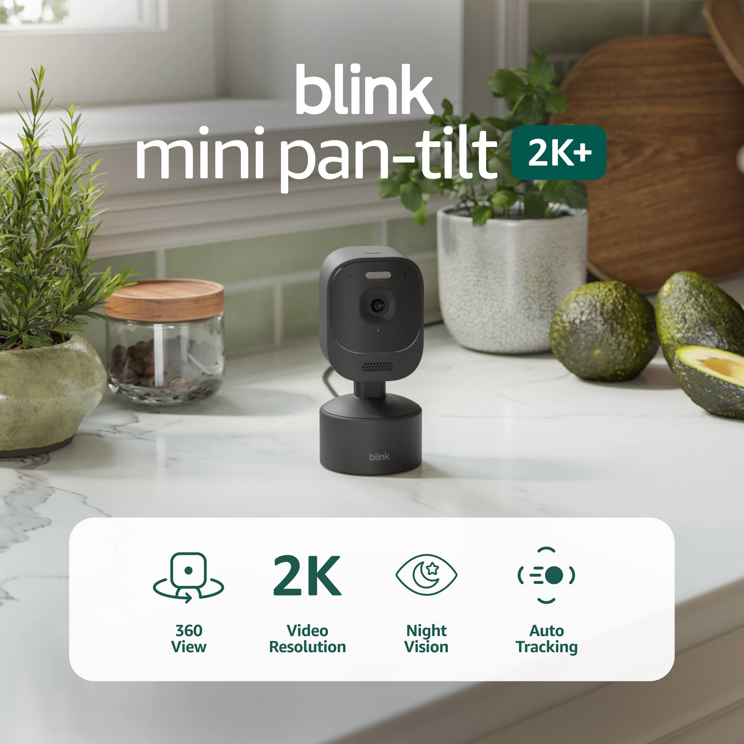 blink mini pan-tilt 2K+

- 360 View
- 2K Video Resolution
- Night Vision
- Auto Tracking