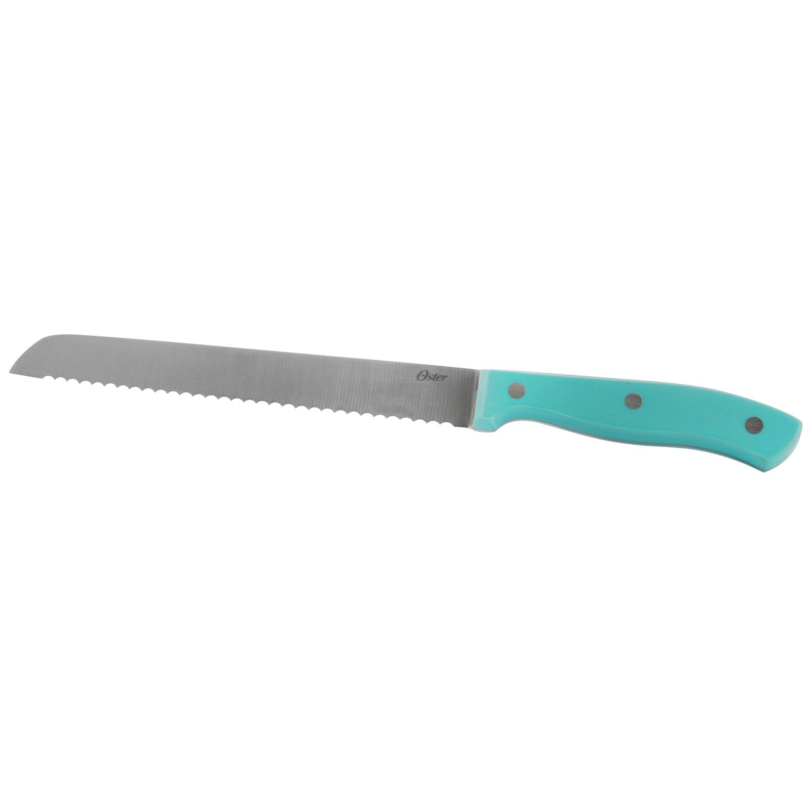 Alt View 3. Oster - Oster Evansville 14 Piece Stainless Steel Blade Cutlery Set with Turquoise Plastic Handles - Turquoise.