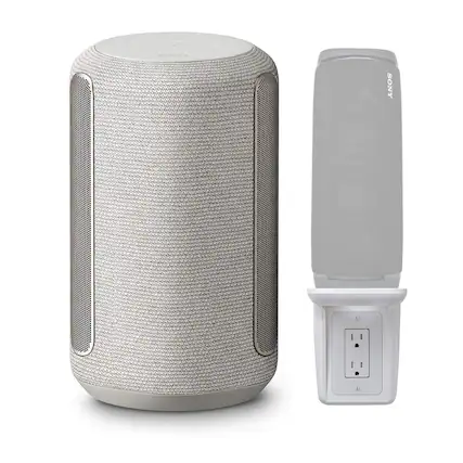Front. Sony - Sony SRSRA3000/H Wi-Fi Enabled 360 Reality Audio Wireless Speaker (Gray) Bundle.