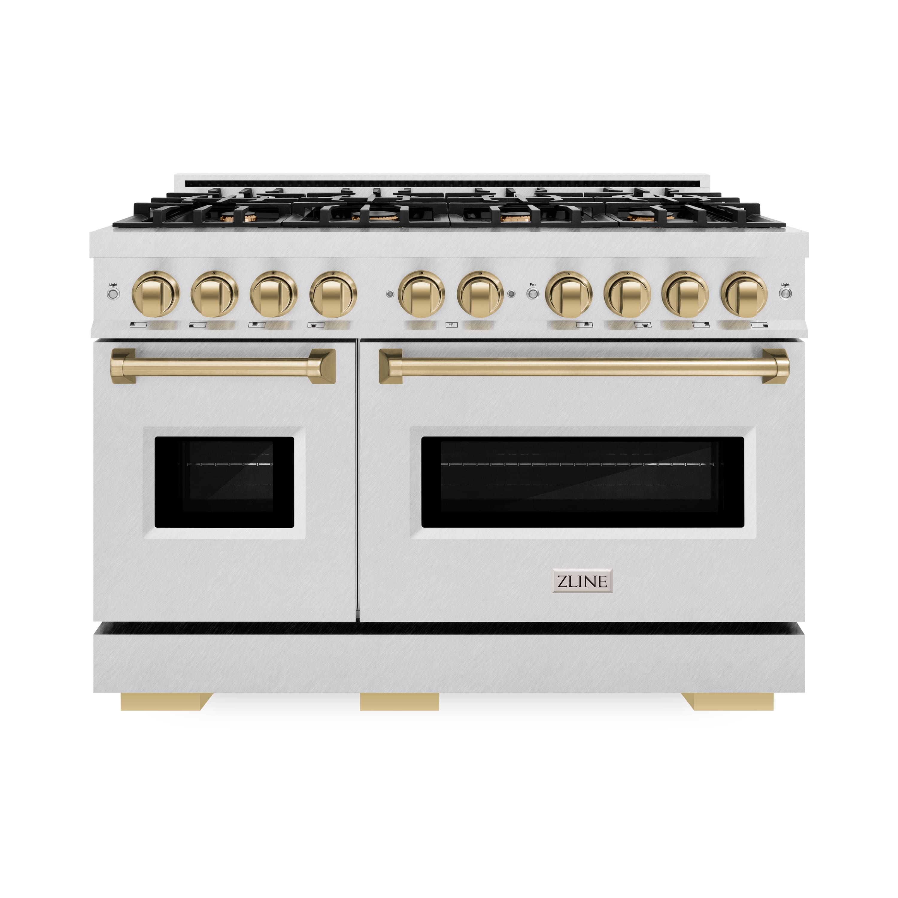 The text on the image reads "ZLINE," which is the brand name of the stainless steel oven and stove.