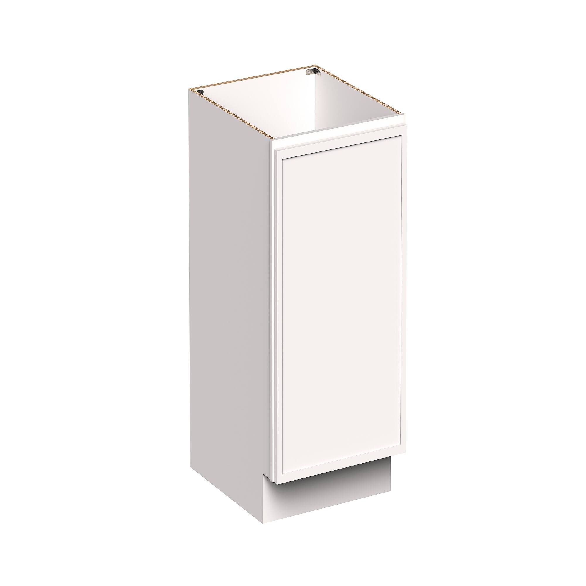 Angle. Boyel Living - 21-in W x 34.5-in H x 24-in D Slim Shaker RTA Kitchen Full Height Door Base Cabinet with Soft-Close - Snow White.