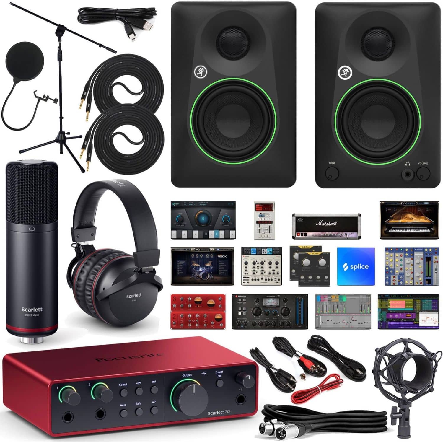 Focusrite - Scarlett 2i2 Studio (3rd Gen) - Pro Audio Interface USB Bundle with Mic, Headphones & More