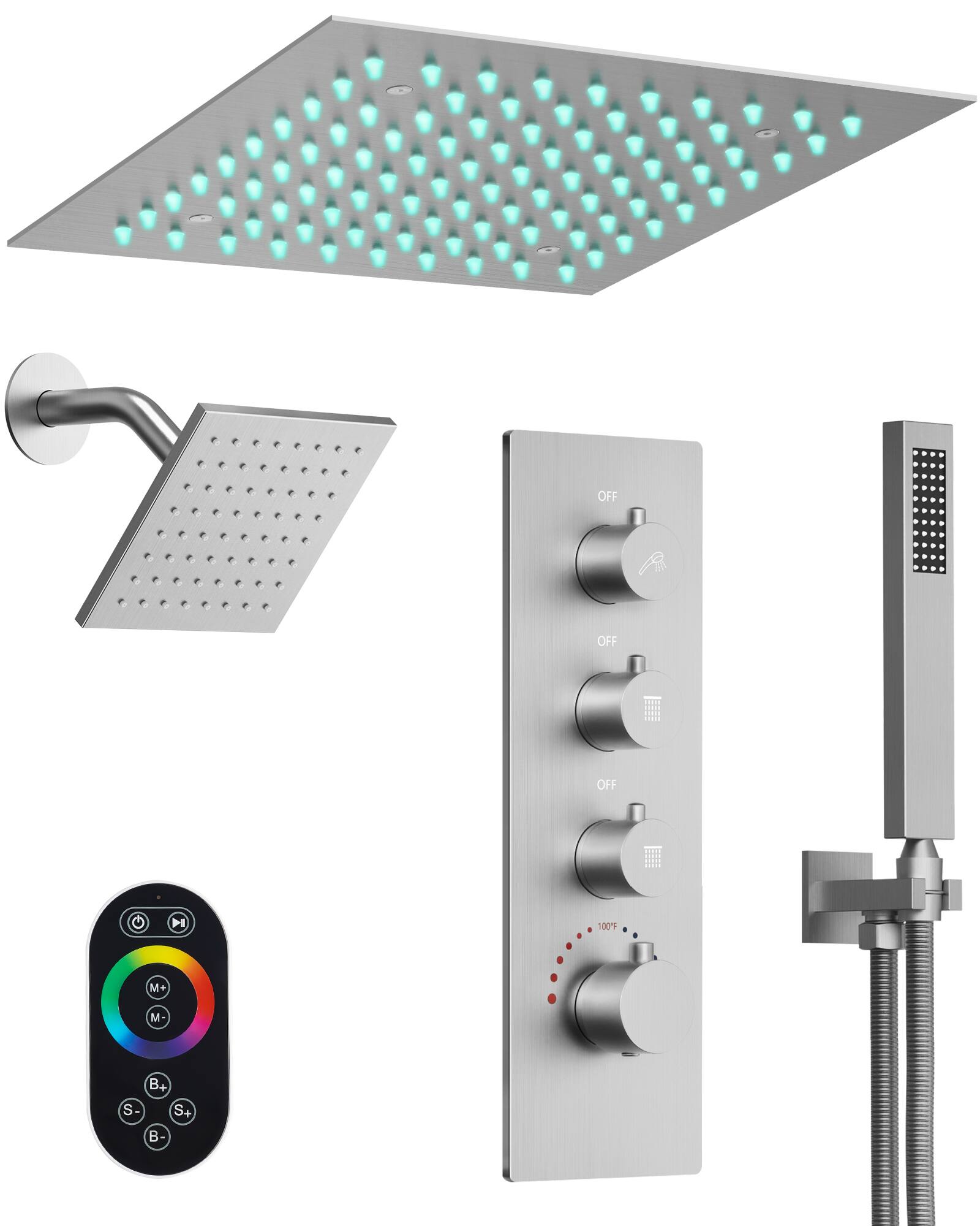 OFF OFF OFF  
H 100°F  
M+ M S B+ S+ B