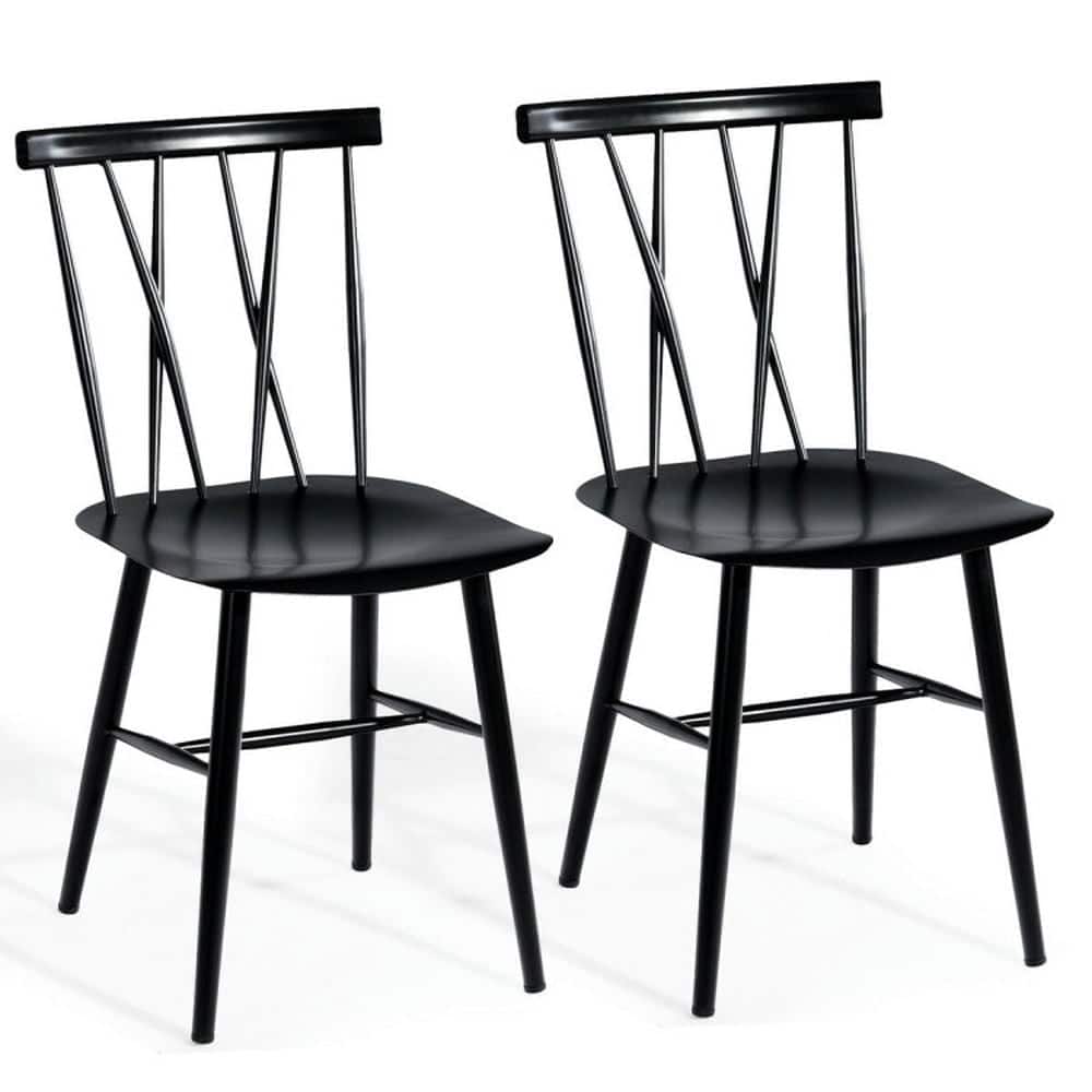 Kadyn - Dining Chairs, Kitchen Chairs Trattoria Chairs,Set of 2 Modern Dining Chairs with Backrest - Black