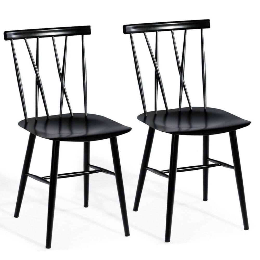Kadyn - Dining Chairs, Kitchen Chairs Trattoria Chairs,Set of 2 Modern Dining Chairs with Backrest - Black
