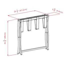 FurniFact - Dark Solid Wood Folding Luggage Rack for Suitcases with Sturdy Straps - Espresso