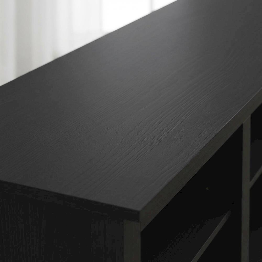 Alt View 4. FurniFact - Wood TV Entertainment Center for 65 Inch TV with Américo Finish and Storage - Black.