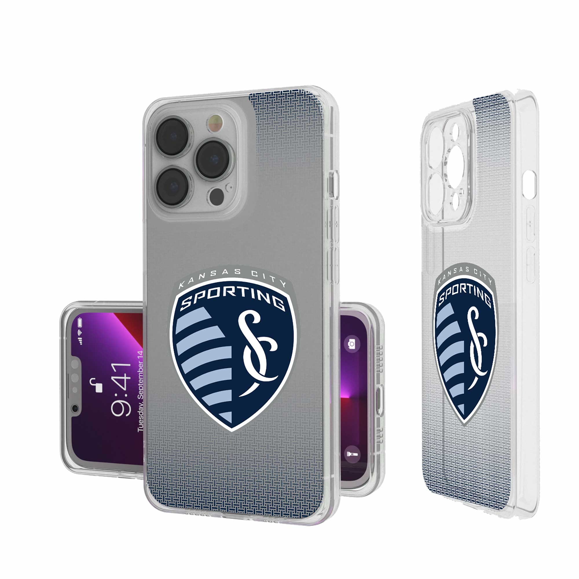 Keyscaper - MLS - Sporting Kansas City Linen Logo iPhone Clear Case - 14 - Multicolor