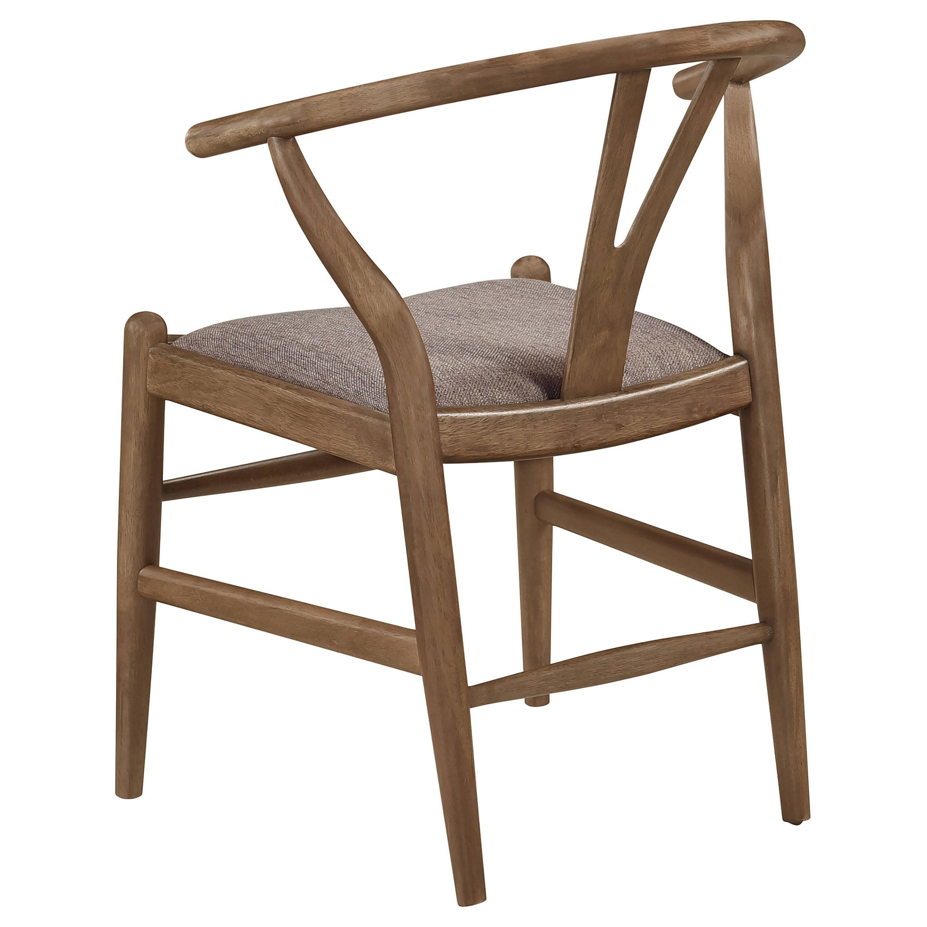 Alt View 2. Manhattan Lane - Ellie Dining Chair Set of 2, Y Shape Back, Fabric Seats - Brown.