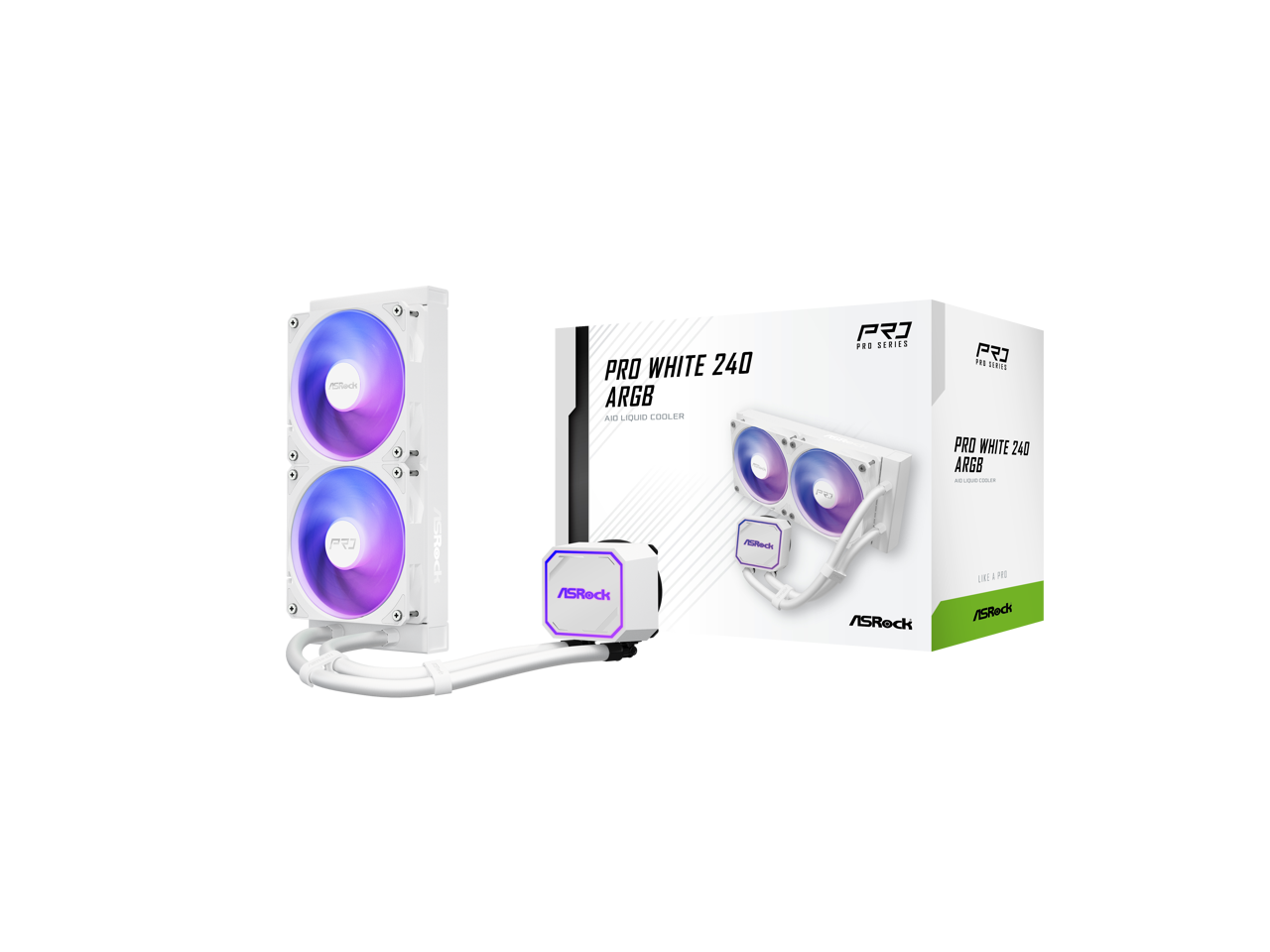 ASRock PRO WHITE 240 ARGB AIO LIQUID COOLER PRO SERIES