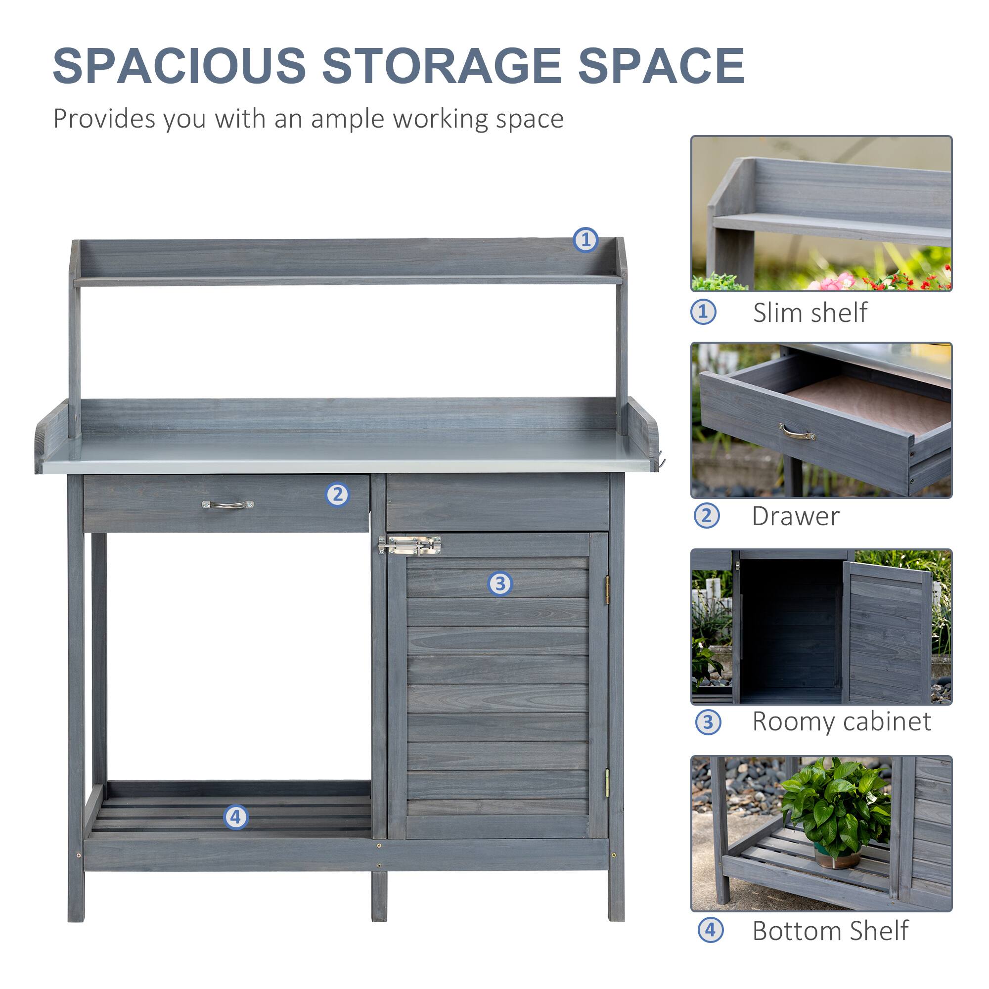 SPACIOUS STORAGE SPACE Provides you with an ample working space

1. Slim shelf
2. Drawer
3. Roomy cabinet
4. Bottom Shelf