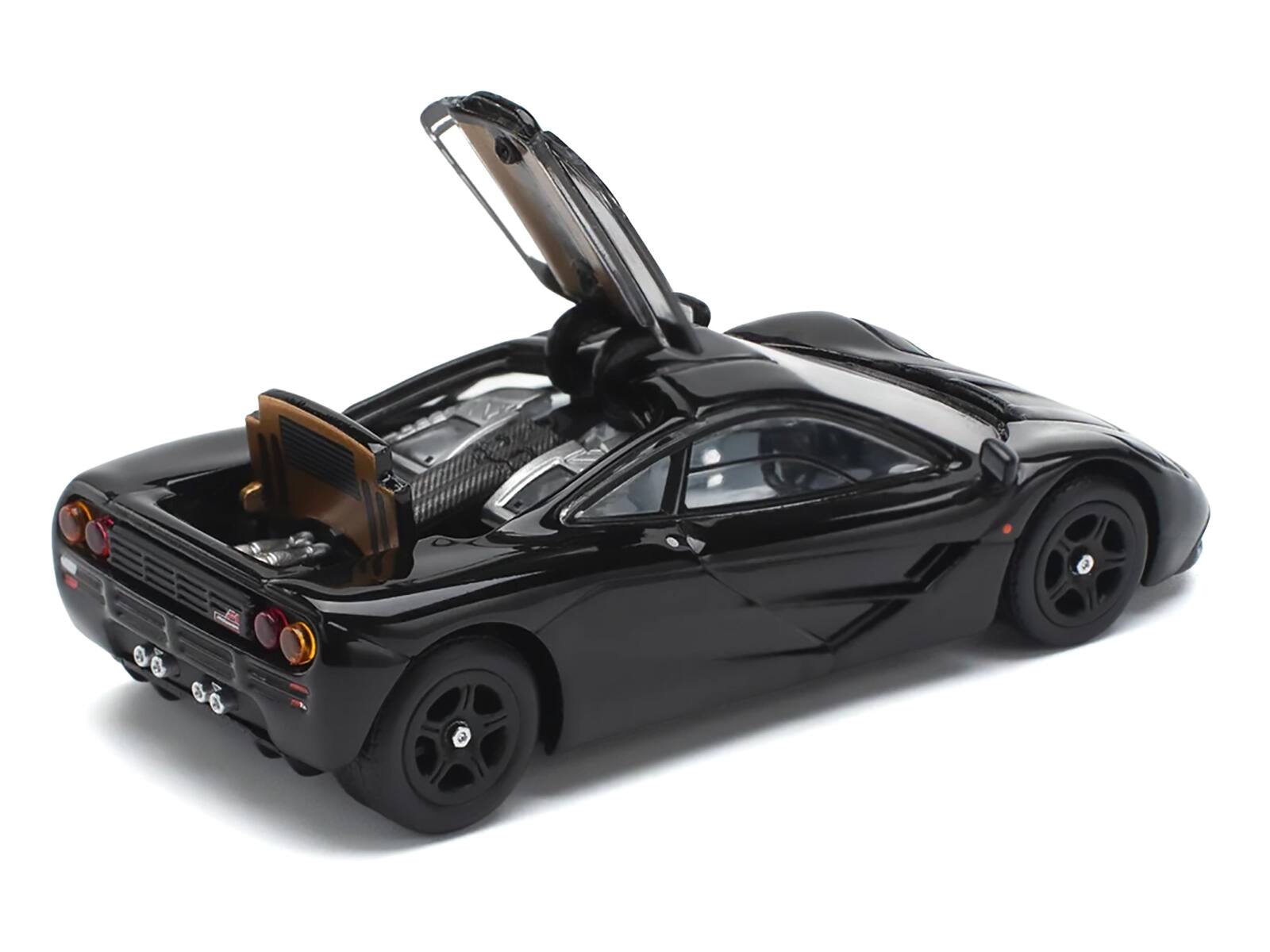 Back. Pop Race - McLaren F1 Jet Black 1/64 Diecast Model Car by Pop Race - Black.