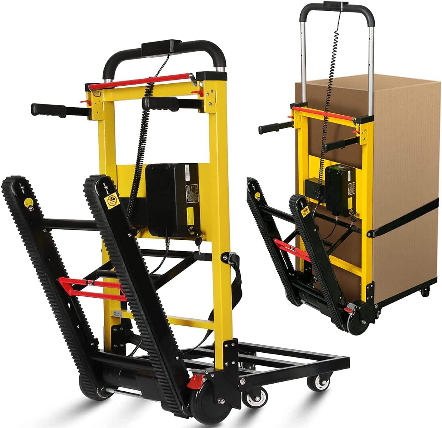 Front. Mirfee - 441 lbs Electric Stair Climbing Hand Truck - Yellow.