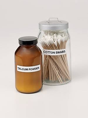 COTTON SWABS  
TALCUM POWDER