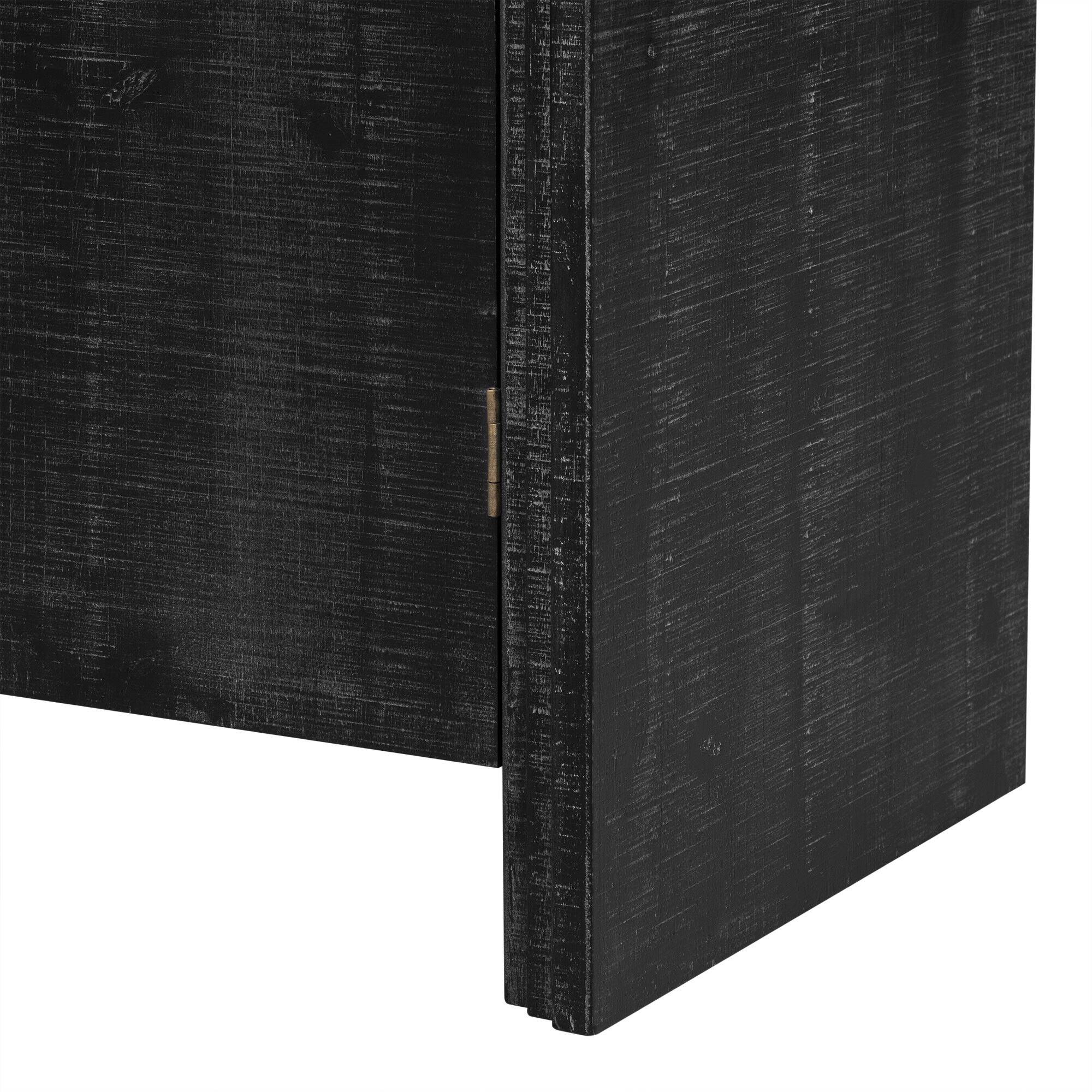 Alt View 5. Spaco - Spaco Retro Minimalist Curved Sideboard with Gold Handles and Adjustable Dividers for Living Dining Room Kitchen - Antique Black.