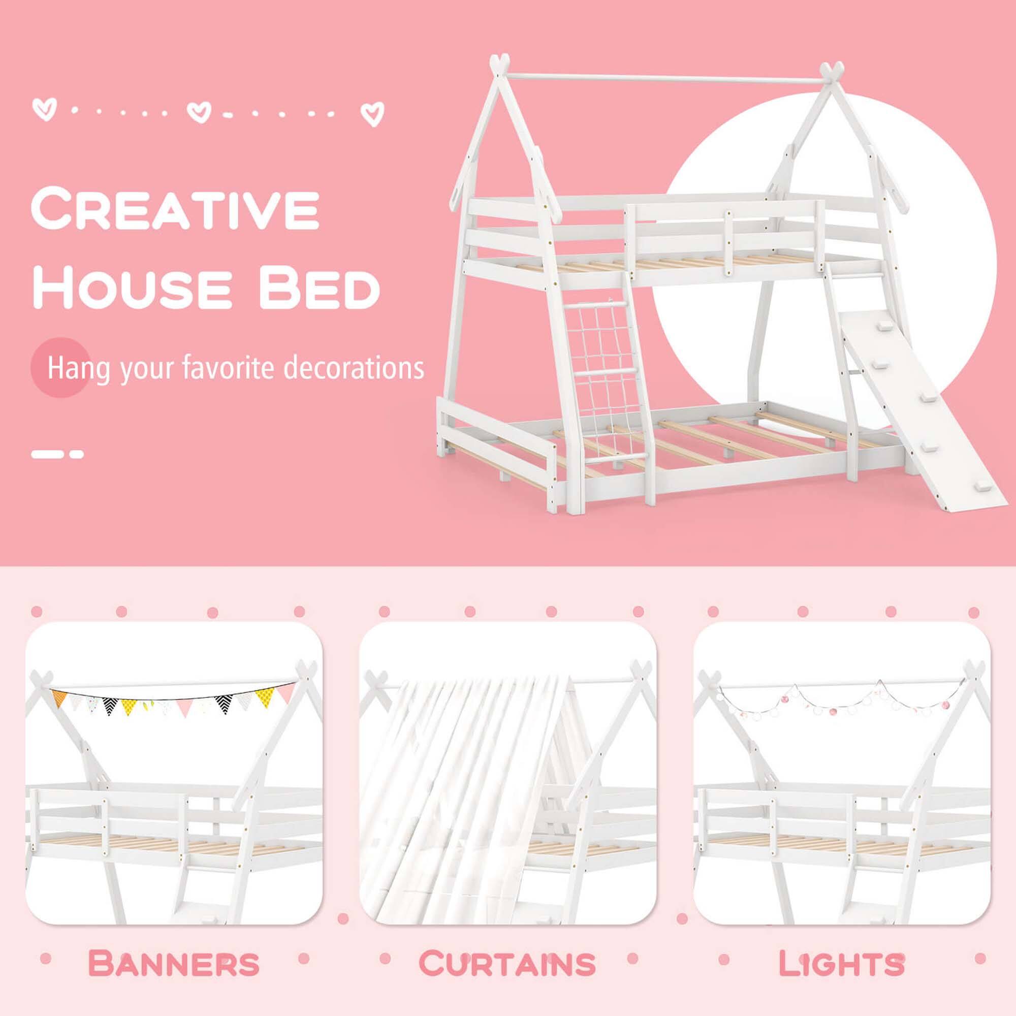 CREATIVE HOUSE BED  
Hang your favorite decorations  

BANNERS  
CURTAINS  
LIGHTS