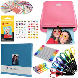 Kodak - Step Mobile Instant Photo Printer 2x3" & Scrapbook Bundle for iOS & Android - Pink