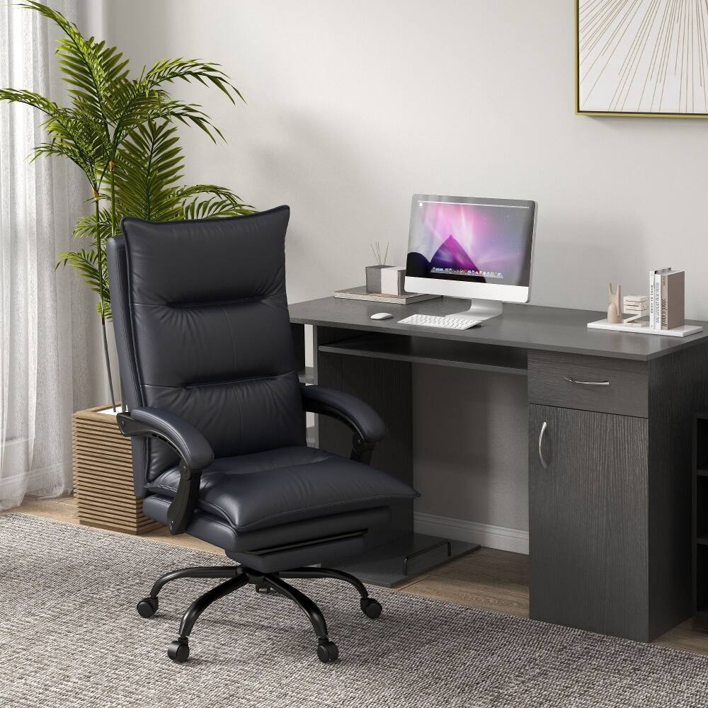 Alt View 6. Loheer - Loheer Heated Massage Office Chair with Footrest Gray - Gray.