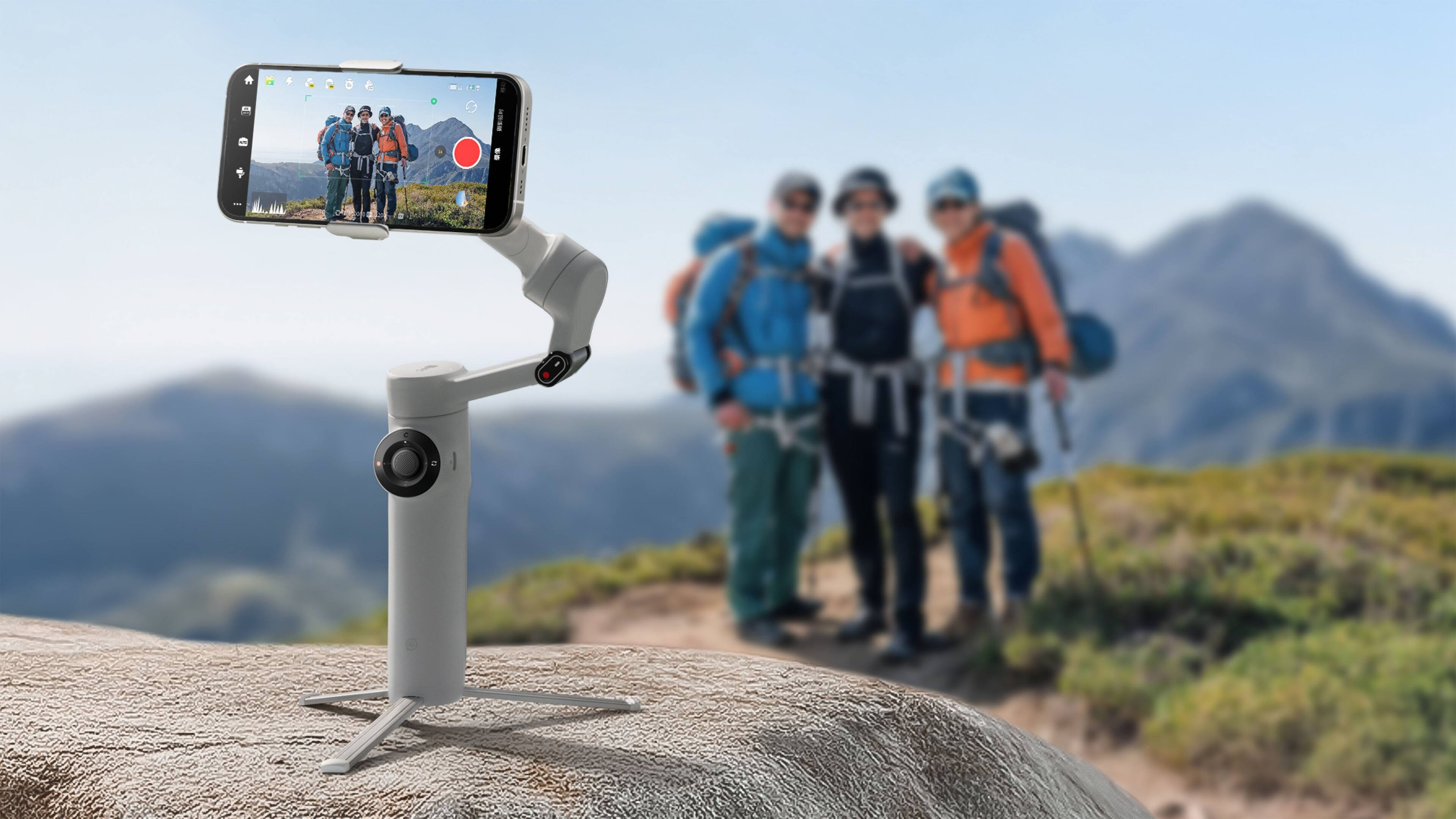 Alt View 11. Insta360 - Flow 2 AI Tracker Gimbal Stabilizer for Smartphones - Stone Gray.