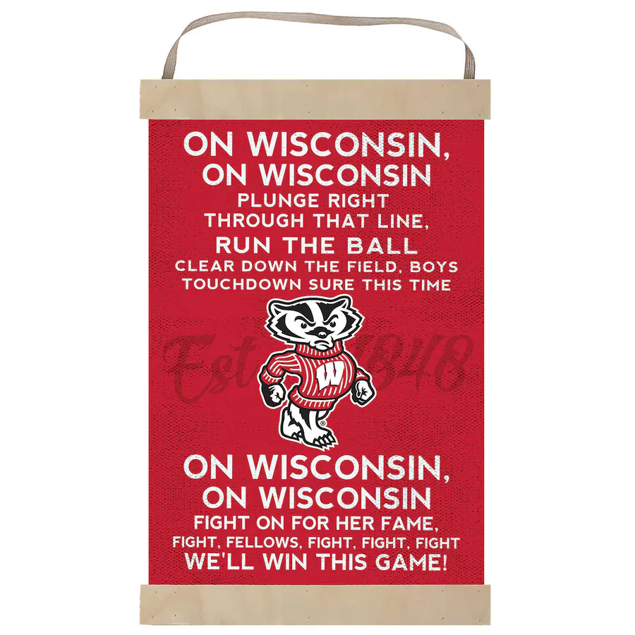 Jardine Wisconsin Badgers Fight Song Banner Sign Red 4941625 - Best Buy