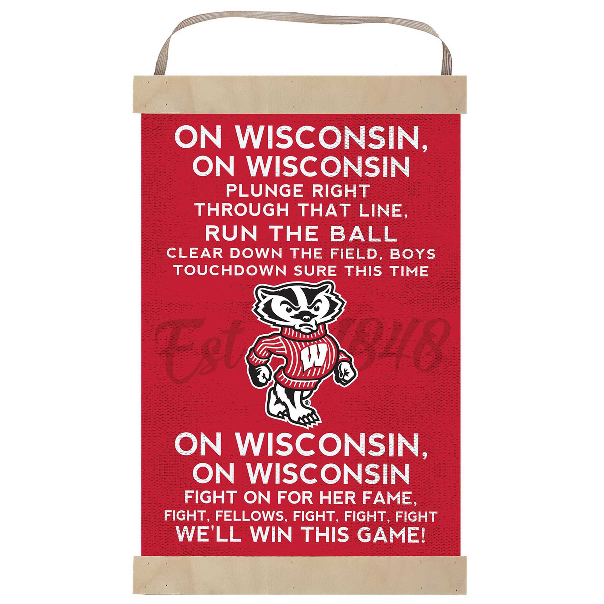 Wisconsin Badgers Fight Song Banner Sign