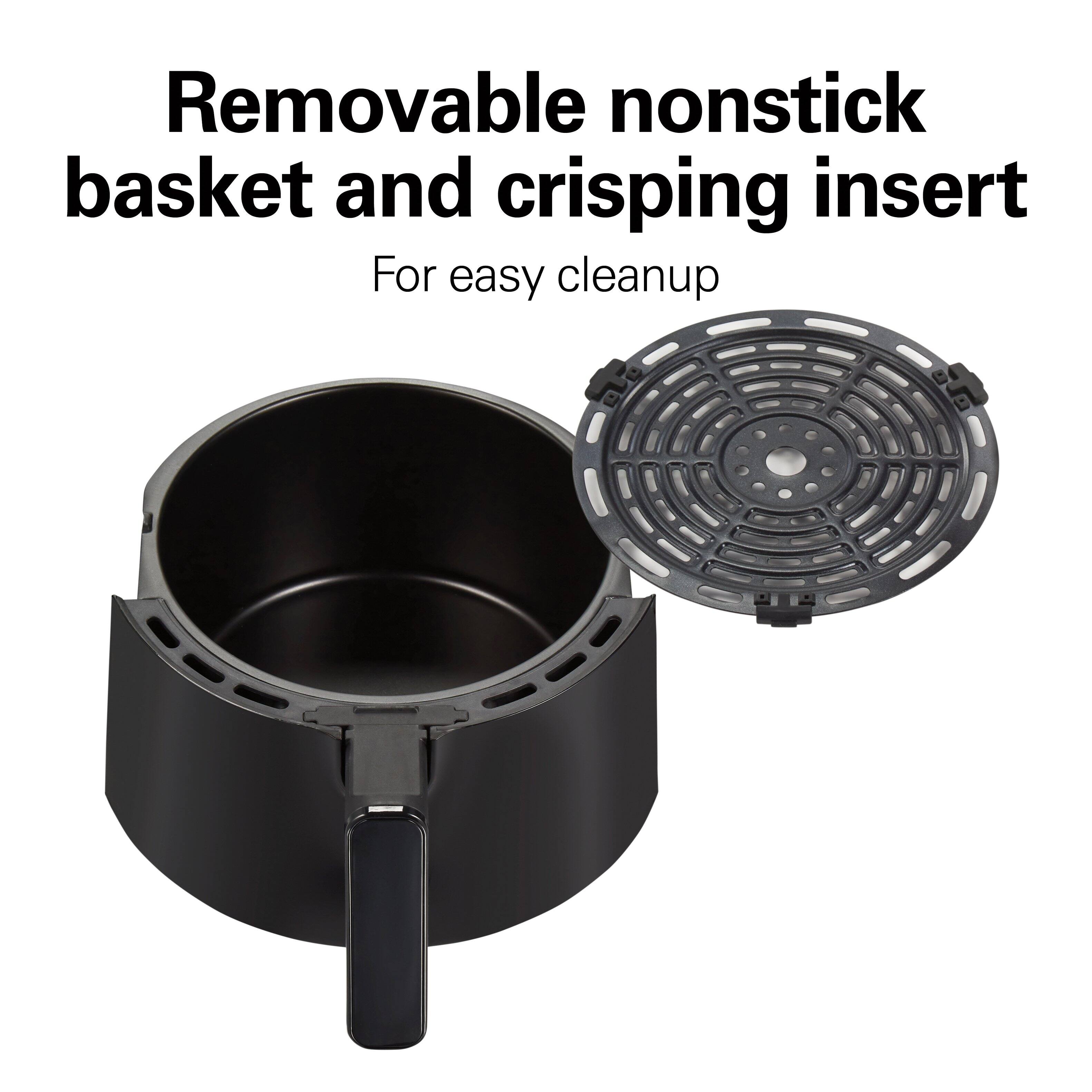 Removable nonstick basket and crisping insert  
For easy cleanup