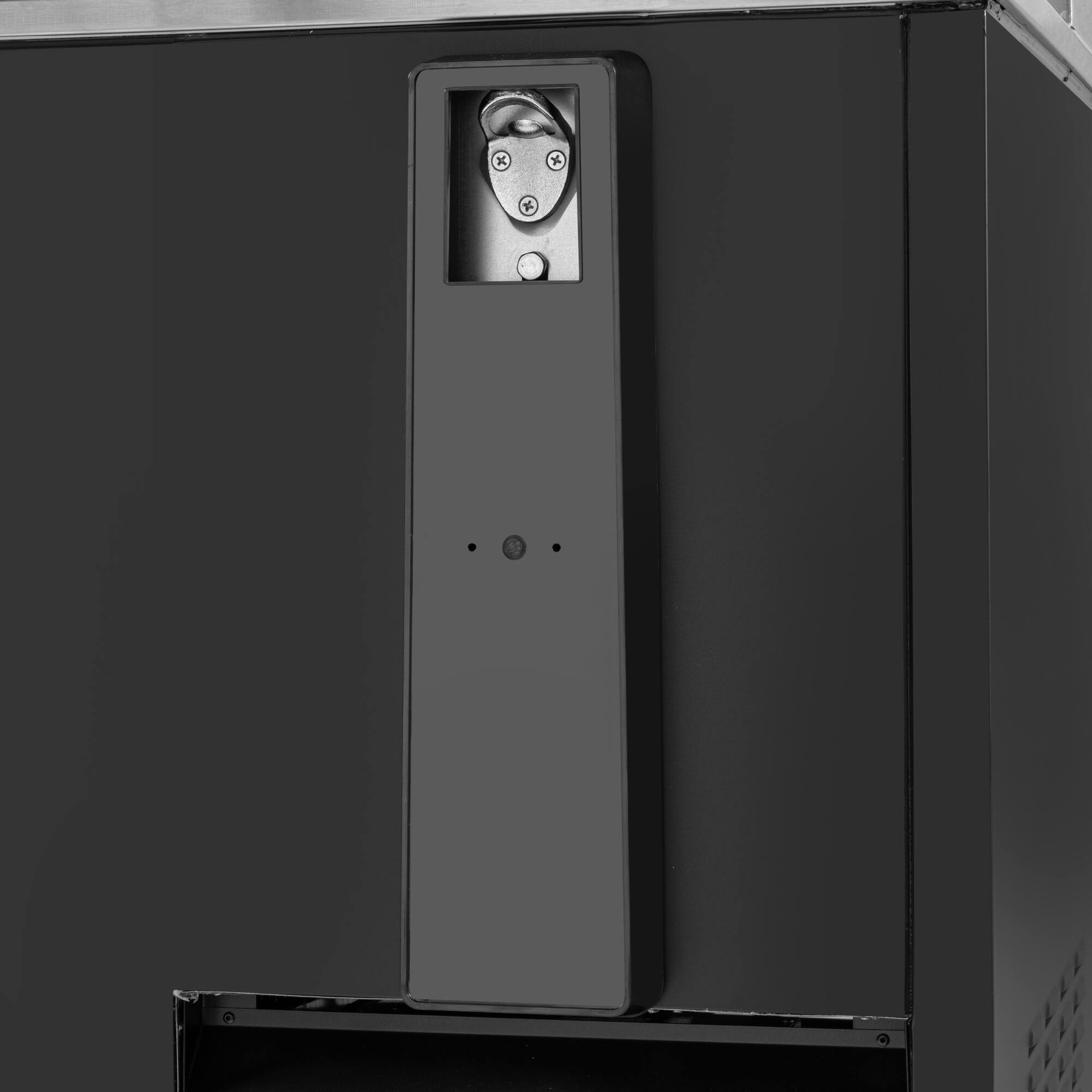Alt View 5. Koolmore - 36 in. Commercial Bottle Cooler in Black with Built-In Opener, ETL Listed, 9 cu. ft. (KM-BOC36-BK) - Black painted steel.