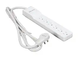 Belkin - BE106001-06R 6 ft 6 Outlets 720 J Home/Office SlimLine Surge Suppressor - Black