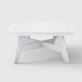 WestinTrends - Avalon Modern Low Outdoor Patio Square HDPE Coffee Table - White