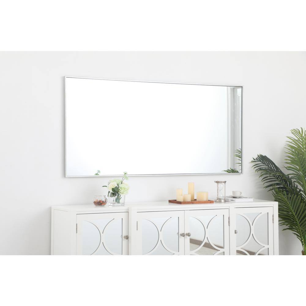 Alt View 3. Elegant Decor - Metal frame rectangle mirror 30 inch in silver - Silver.
