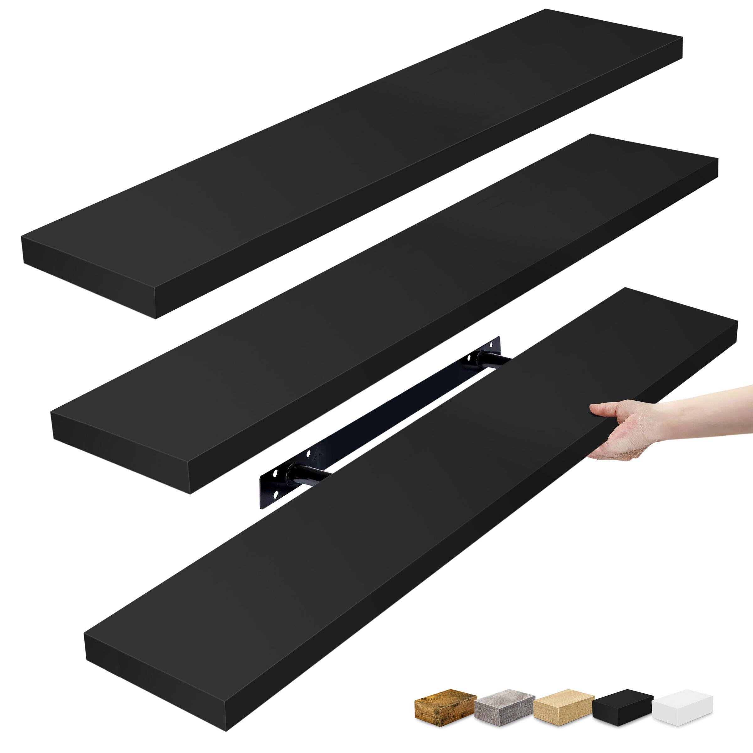 Front. Sorbus - Sorbus Floating Shelves for Wall - 35 Inch Long Bathroom Shelves, Wall Decor for Bedroom, Kitchen, Living Room - Black.