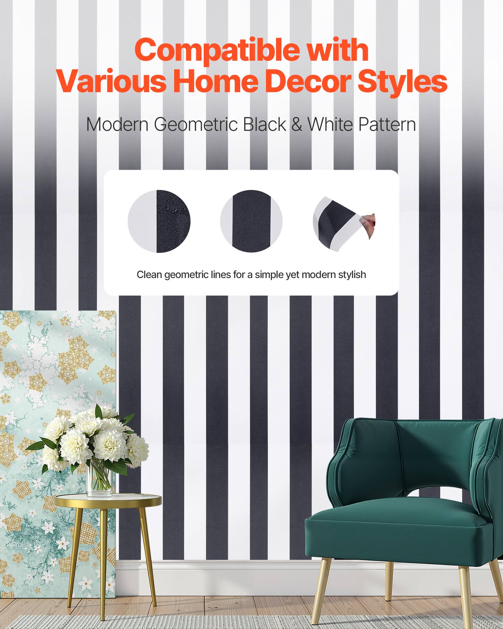 Compatible with Various Home Decor Styles

Modern Geometric Black & White Pattern

Clean geometric lines for a simple yet modern stylish