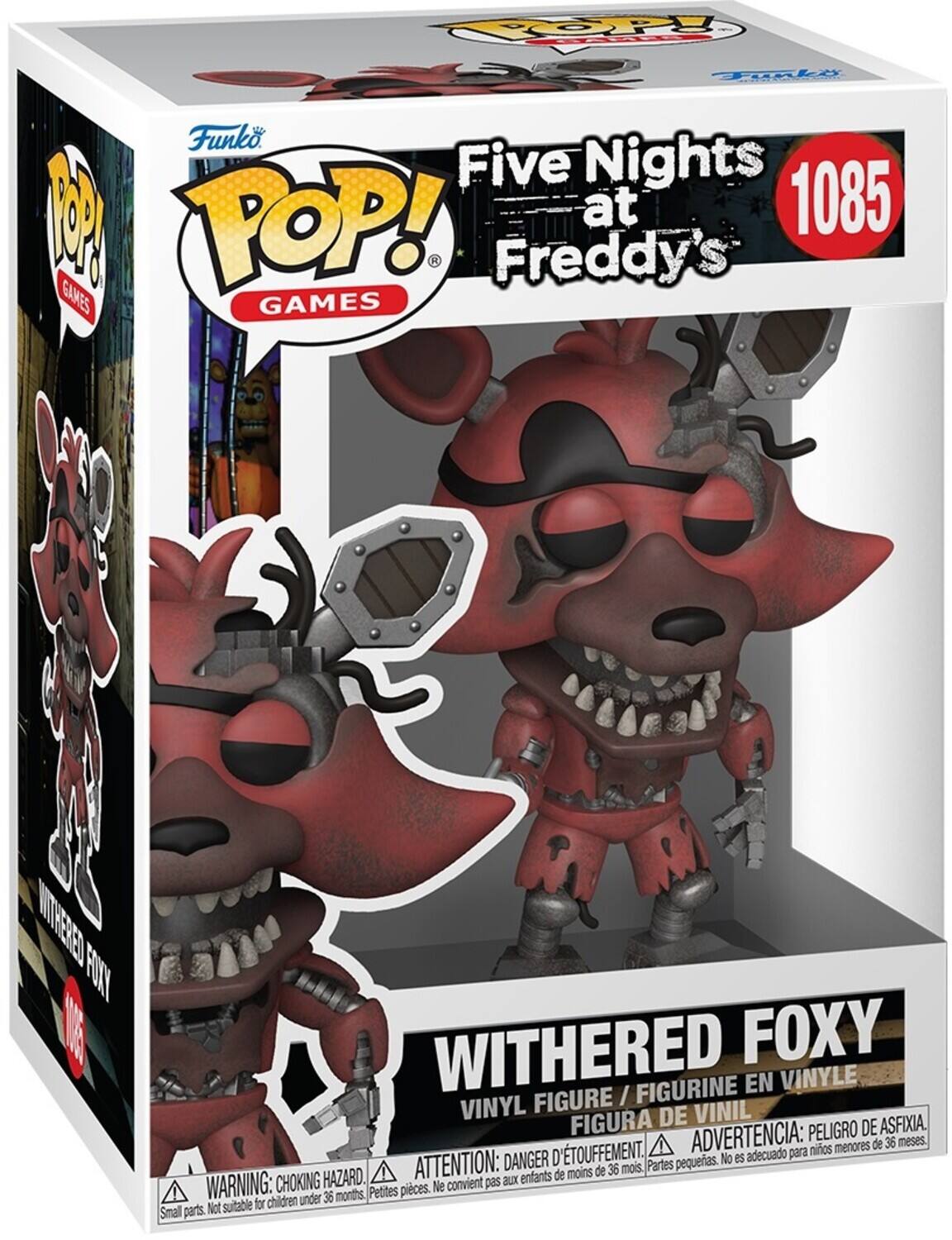 TOP 46 FIL Funko Five Nights 9 POP! at 1085 Freddy's GAMES GAMES WHRED FUNT WITHERED FOXY FIGURINE EN VINYLE FIGURE / VINYL DE VINIL FIGURA ADVERTENCIA: PELIGRO DE ASFIXIA. menores de 36 meses. D'TOUFFEMENT. adecuado para nios ATTENTION: DANGER D Partes pequeas. No es de moins de 36 mois. WARNING: CHOKING HAZARD. convient pas Bux enfants Petites pieces. Ne esacuado para niños under 36 months Small parts. Not suitable