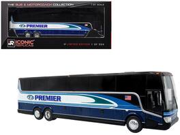 Iconic Replicas - Van Hool TX-45 Motorcoach Bus Premier Transportation Blue Black Graphics Limited Edition 1/87 HO - Blue ,Black Graphics