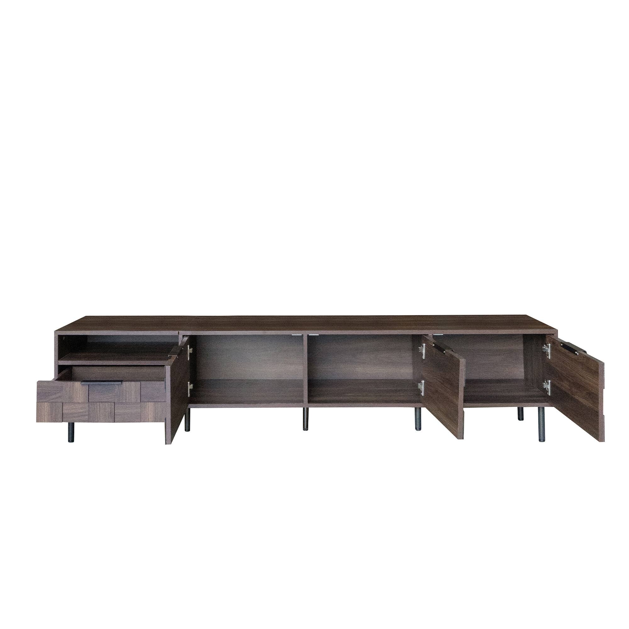 Alt View 7. Spaco - Spaco 78 " Modern TV Stand for 65+ Inch TVs, TV Console with Storage Cabinets for Living Room, Entertainment Center - Walnut.