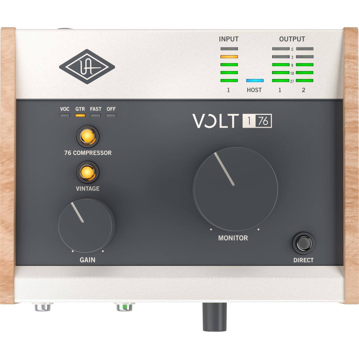 INPUT OUTPUT LA : 1 18 21 1 HOST 1 2

VOLT 1 76

VOC GTR FAST OFF

76 COMPRESSOR

VINTAGE

GAIN

MONITOR

DIRECT