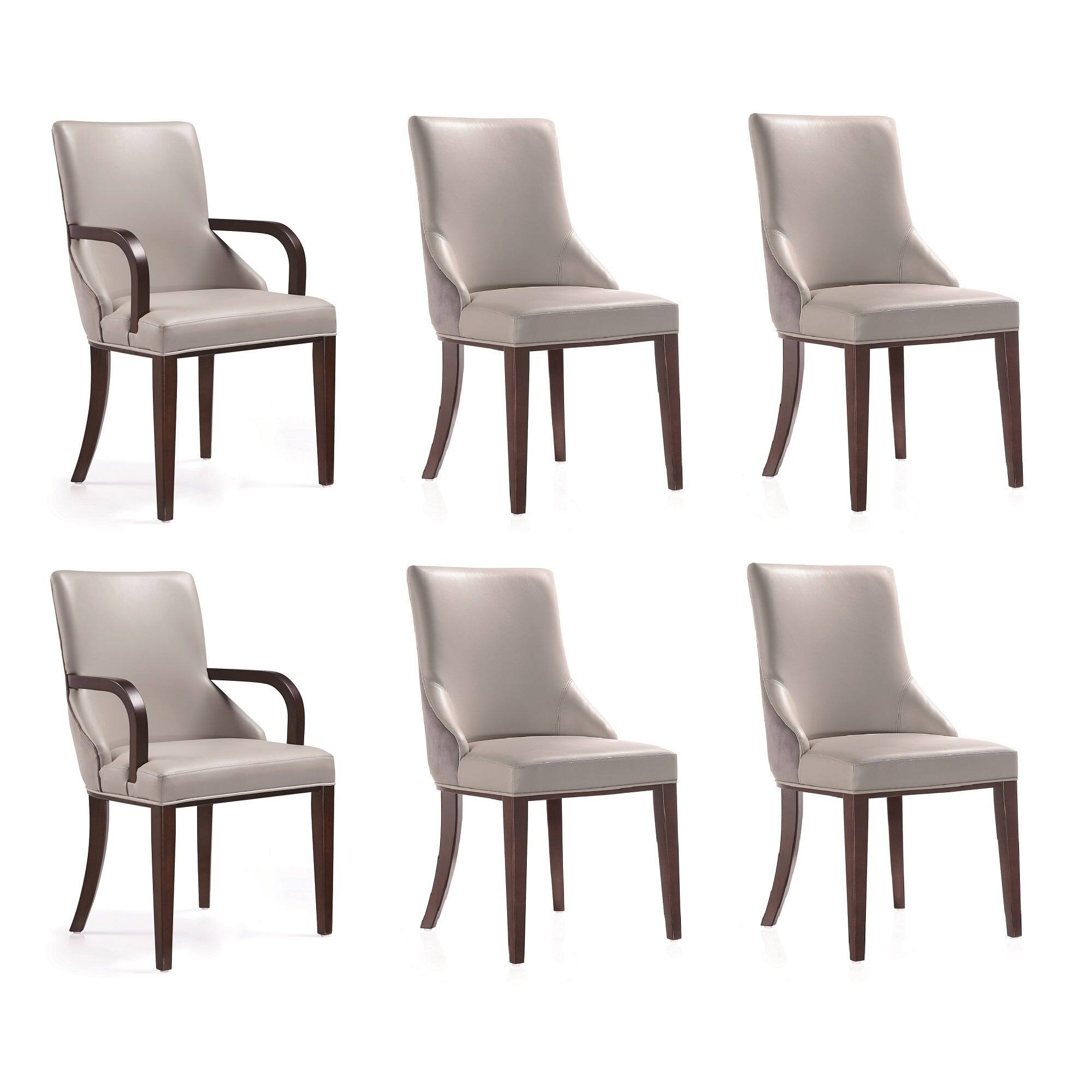 Front. Manhattan Comfort - Shubert Modern 6-Piece Dining Chair Set - Light Gray.