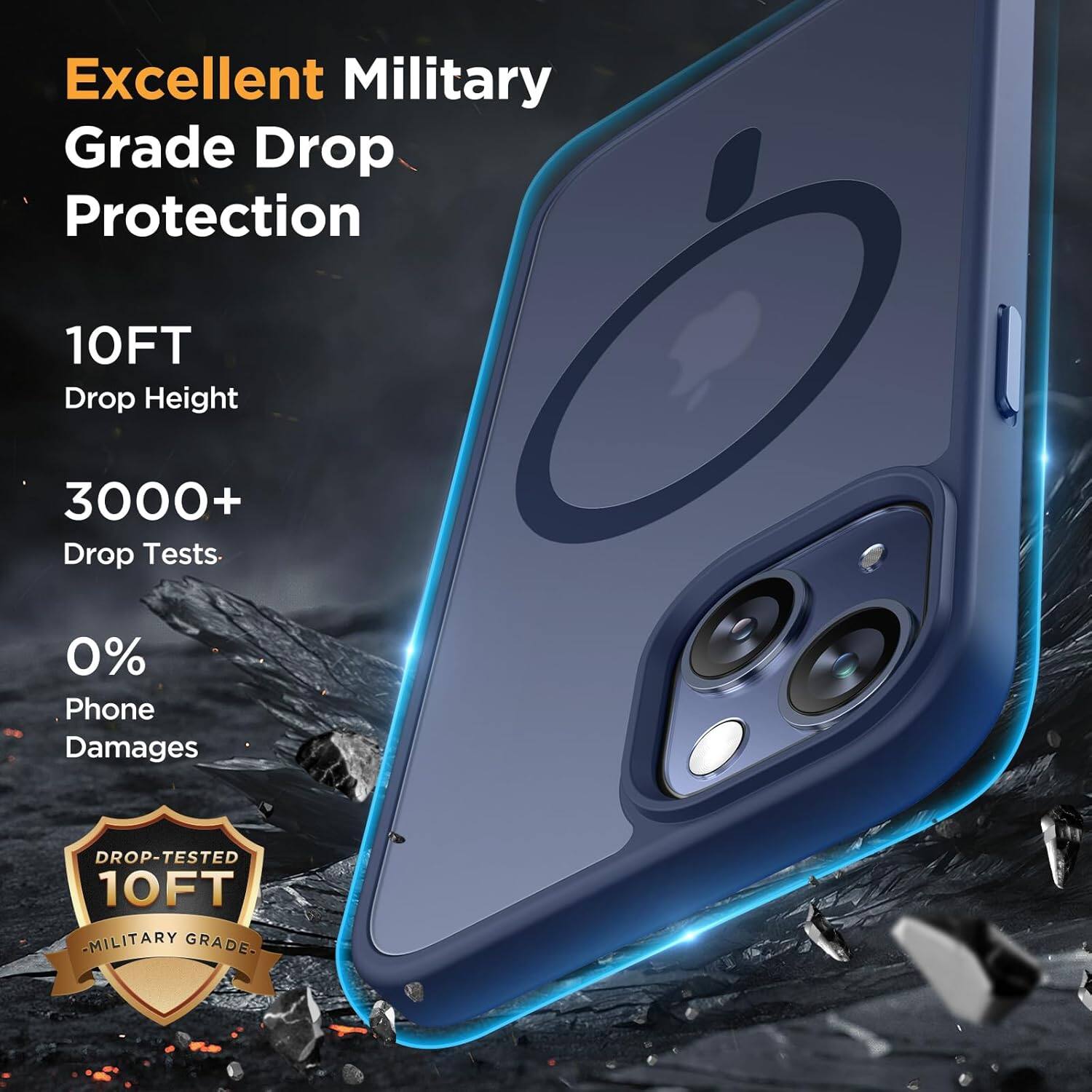 Excellent Military Grade Drop Protection
10FT Drop Height
3000+ Drop Tests
0% Phone Damages
DROP-TESTED 10FT -MILITARY GRADE-