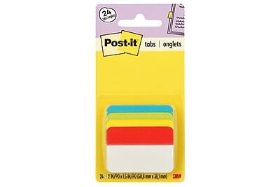 24 Post-it tabs | onglets  
24 x 2N/PO x 15W/PO (50.8 mm x 36.1 mm)  
3M