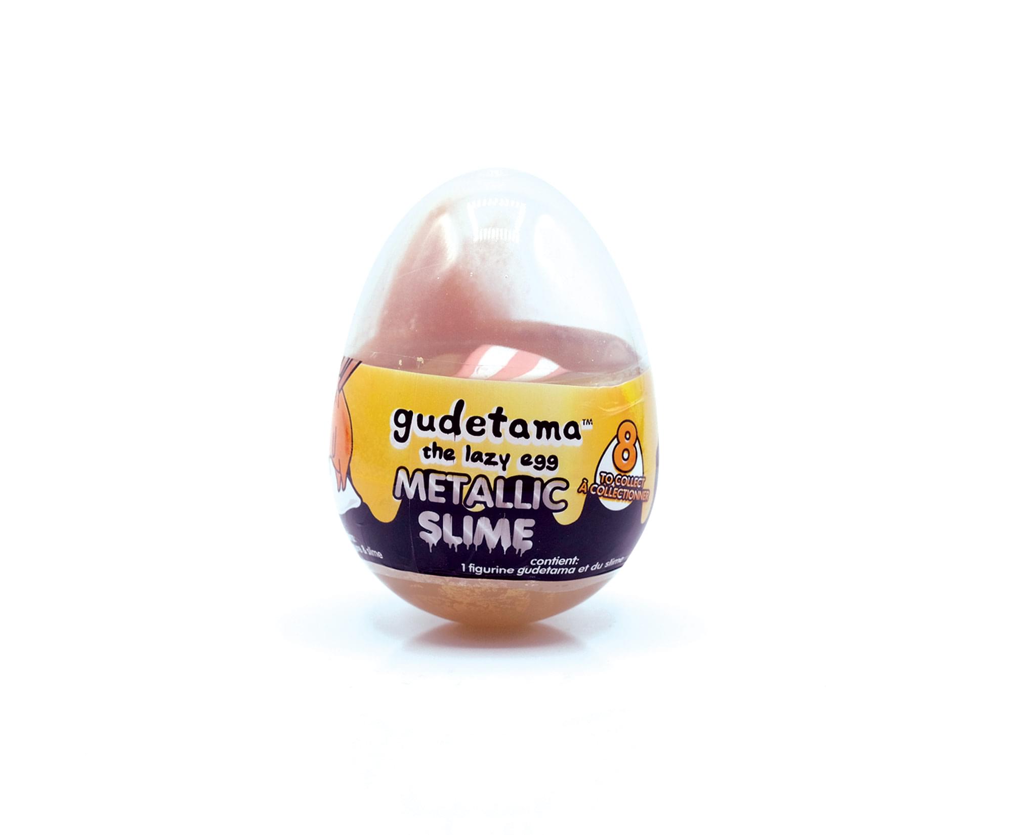 gudetama™ "the lazy egg" METALLIC SLIME  
8 TO COLLECT  
1 figurine gudetama et du slime