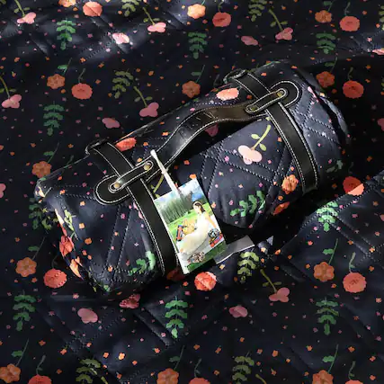 Front. Cedar Assembly - " Double Thickened Picnic Blankets(g High Density Cotton Stuffed) Navy Floral Pattern Outdoor Mat Portable ... - Blue Floral-60"x80".