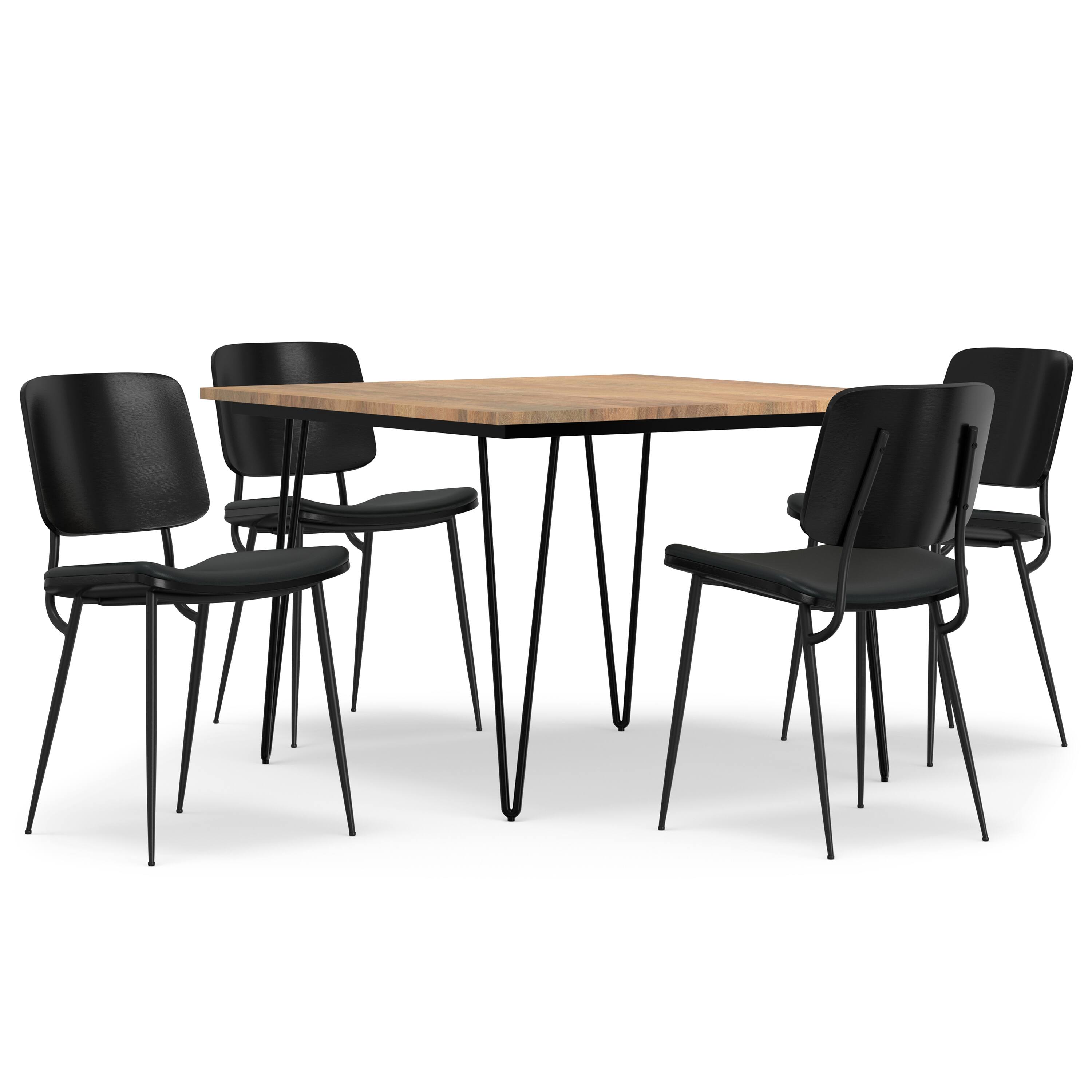 Angle. Simpli Home - Hayley / Hunter 5-Piece Dining Set - Black.