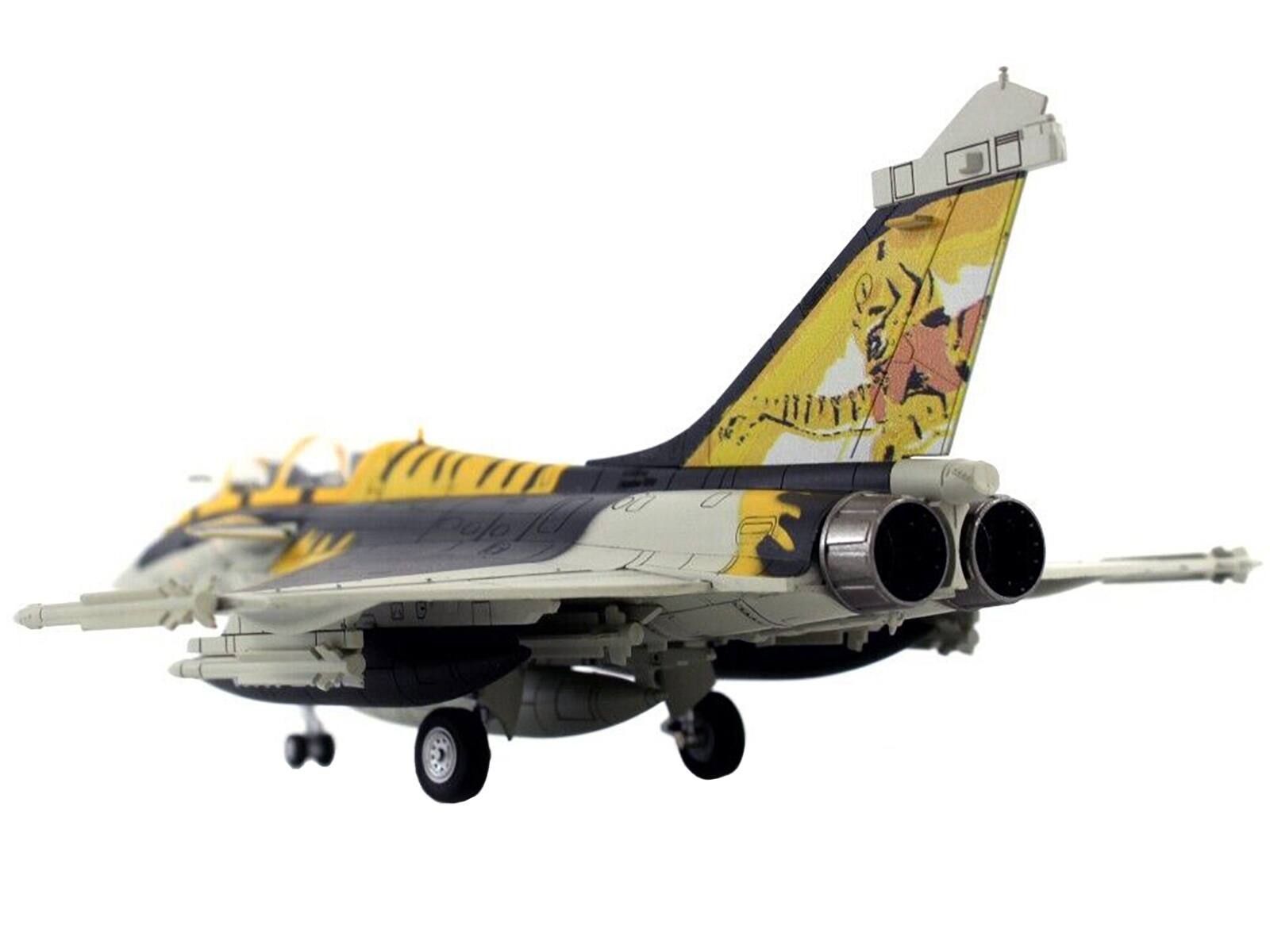 Left. Panzerkampf - Dassault Rafale B Fighter Jet "NATO Tiger Meet" (2009) with Missile Accessories "Panzerkampf Wing" Series 1/72 - Multicolor.