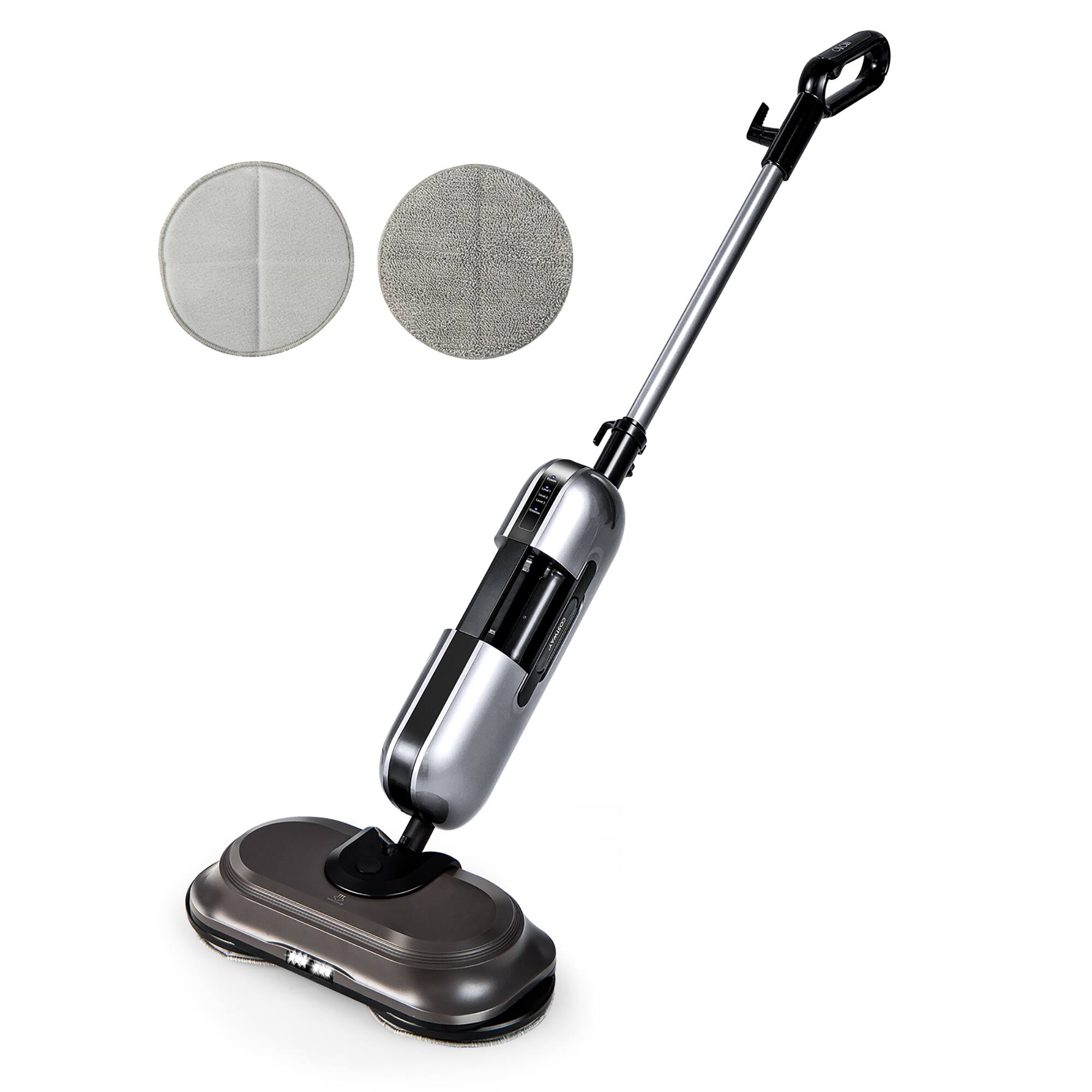 Front. Costway - Costway Steam Mop Electric Cleaner Steamer w/ LED Headlights for Hardwood Floor Cleaning - Black,Grey.