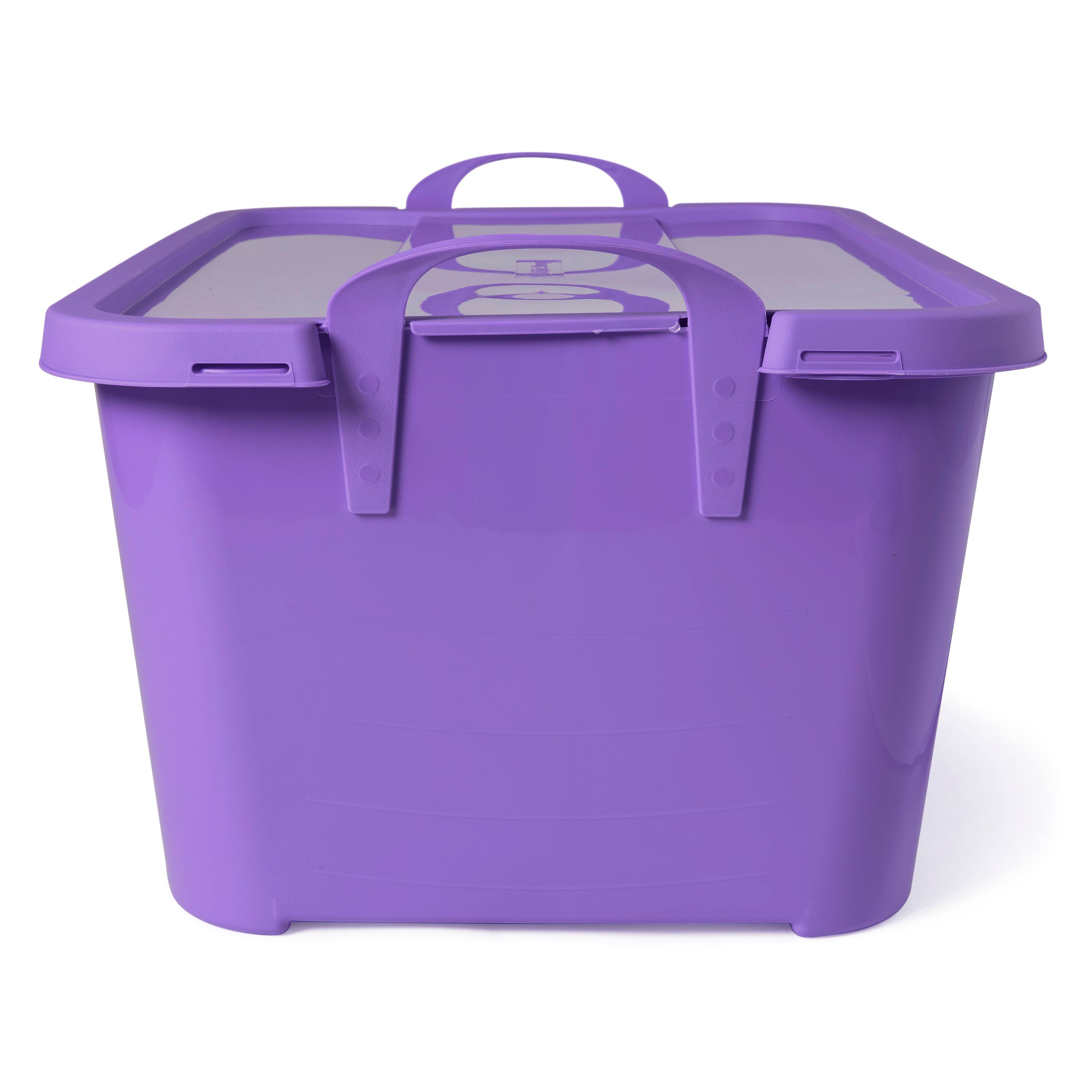 Alt View 8. Life Story - Life Story 55 Quart Stackable Storage Bin, Light Duty Container, Purple, 12 Pack - Solid Purple.