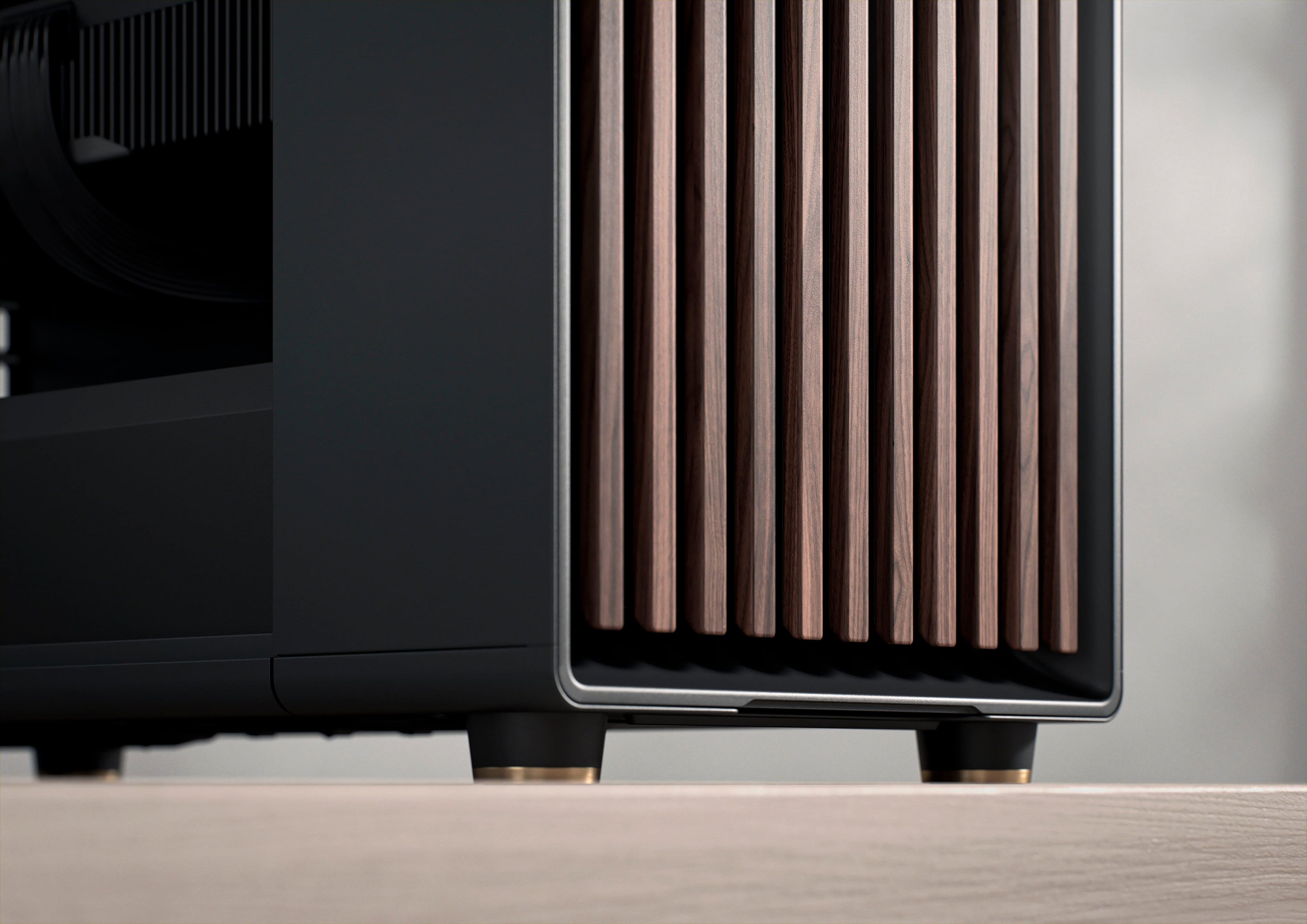 Alt View 33. Fractal Design - North XL Charcoal Black Chassis with Walnut Front and Dark Tinted G Side Panel Mid-Tower PC Case - Black.