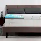 Front. Vipbear - Mattress Topper with Ice Silk Cover King 4 Inch Certified Firm/Extra Firm - gray.